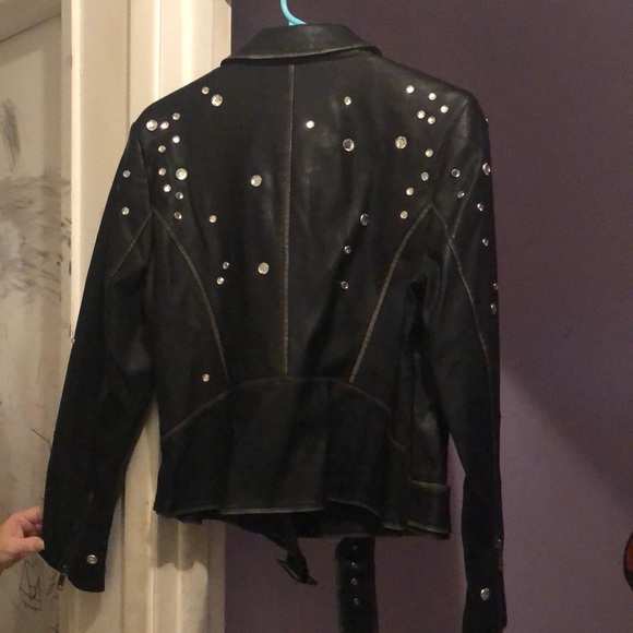 G by Giuliano faux leather rhinestone mojo jacket - Picture 2 of 3